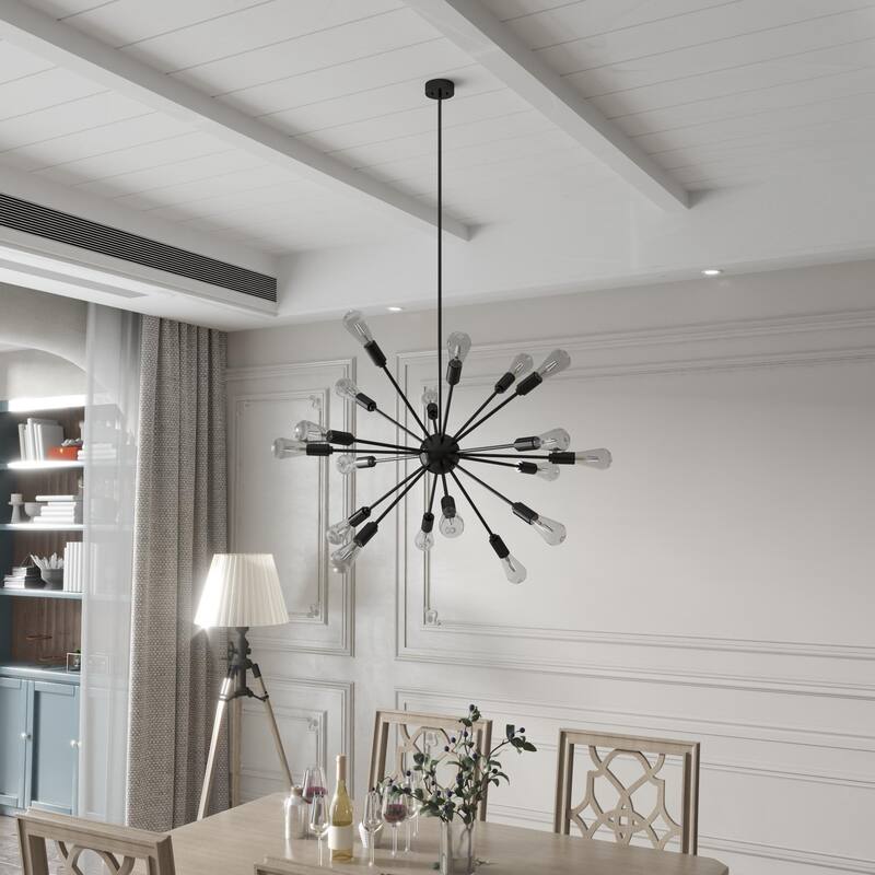 18-light pendant with soft gold finish
