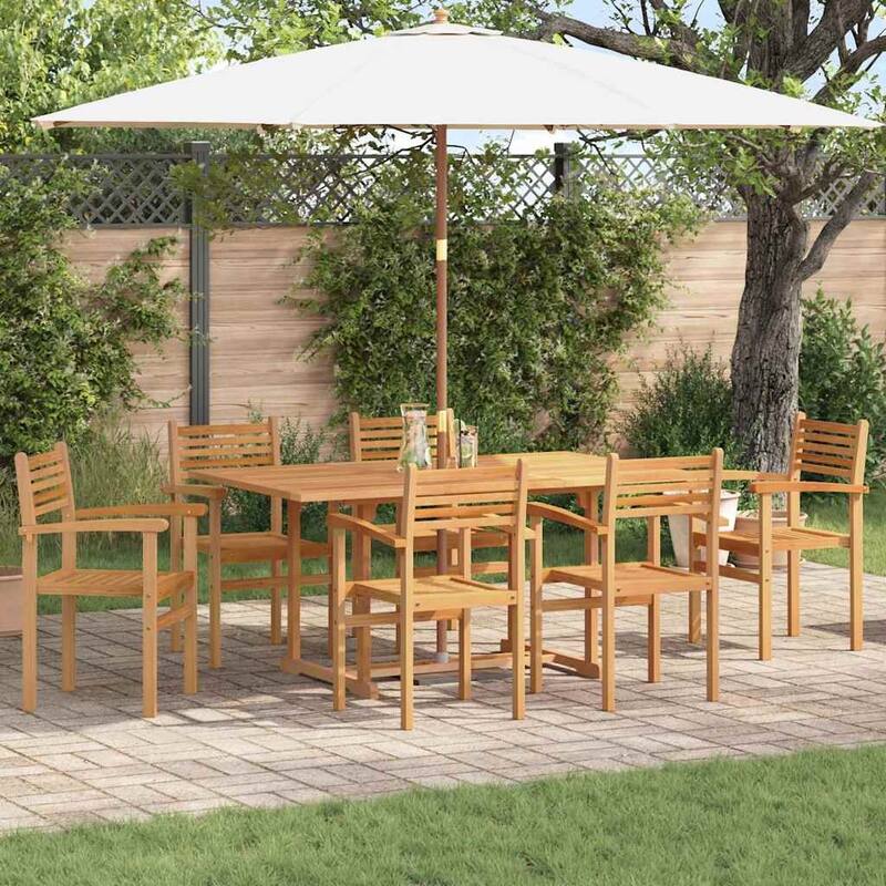 vidaXL Garden Dining Set 5 pcs Natural Solid Acacia Wood - 21.65 x 22.05 x 35.63 in - Brown-2