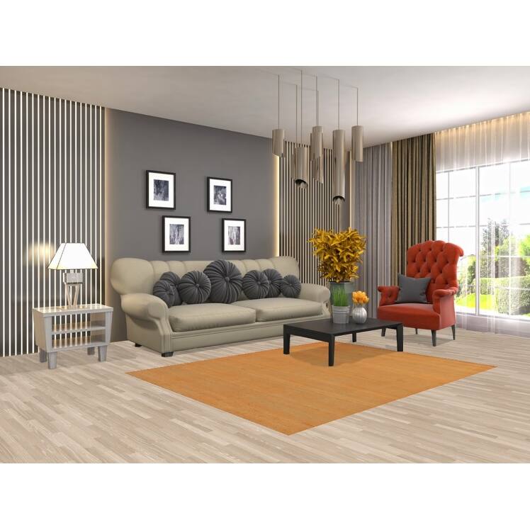 Orange & Yellow Gabbeh Modern Area Rug Handmade Wool Carpet - 4'11" x 6'6"