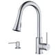 preview thumbnail 1 of 18, Karran Weybridge Single-Handle Pull-Down Sprayer Kitchen Faucet with Matching Soap Dispenser Stainless Steel