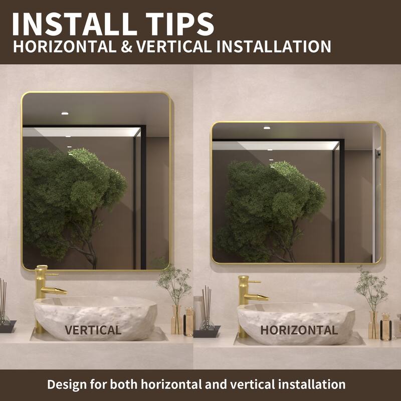24/30/42/48/60 inch Rectangle Frameless Wall Mounted Bathroom Vanity Mirror