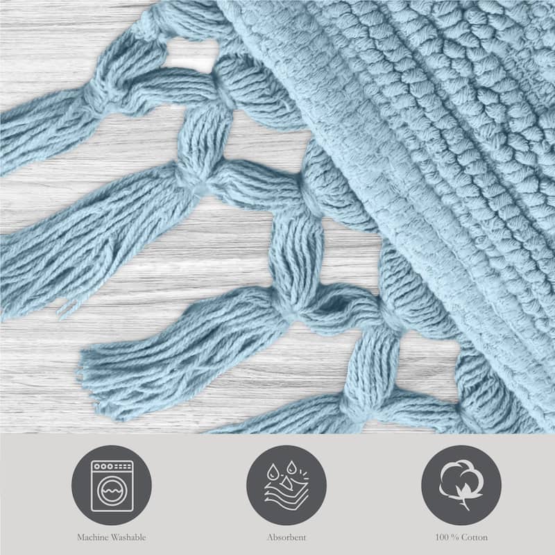 Jean Pierre Ricardo Cotton Fringe 2-Piece Bath Rug Set