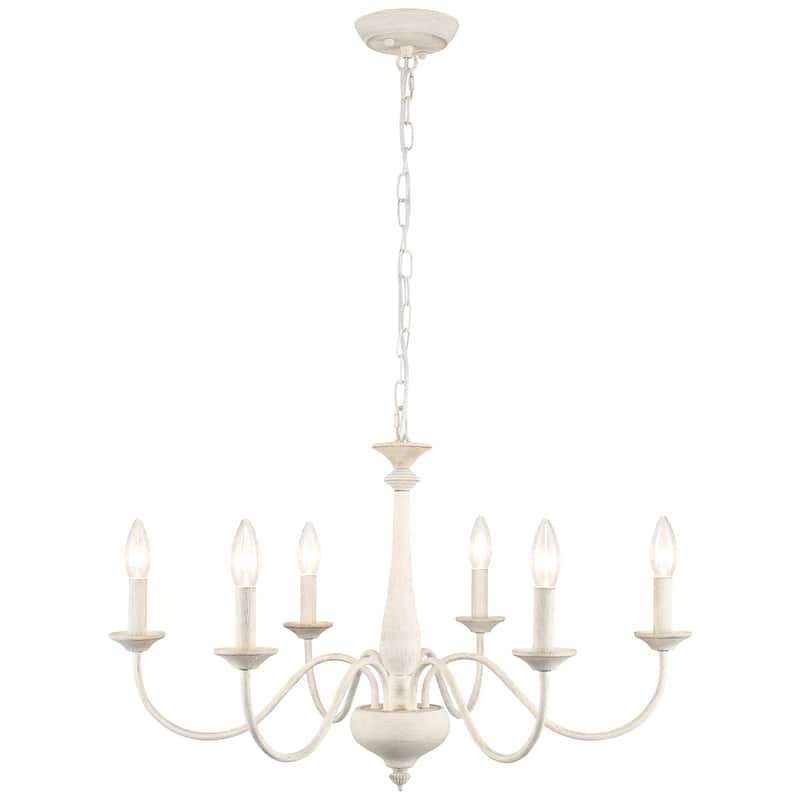 6-Light 27.95-inch Industrial Candle Chandelier Light for Bedroom Foyer