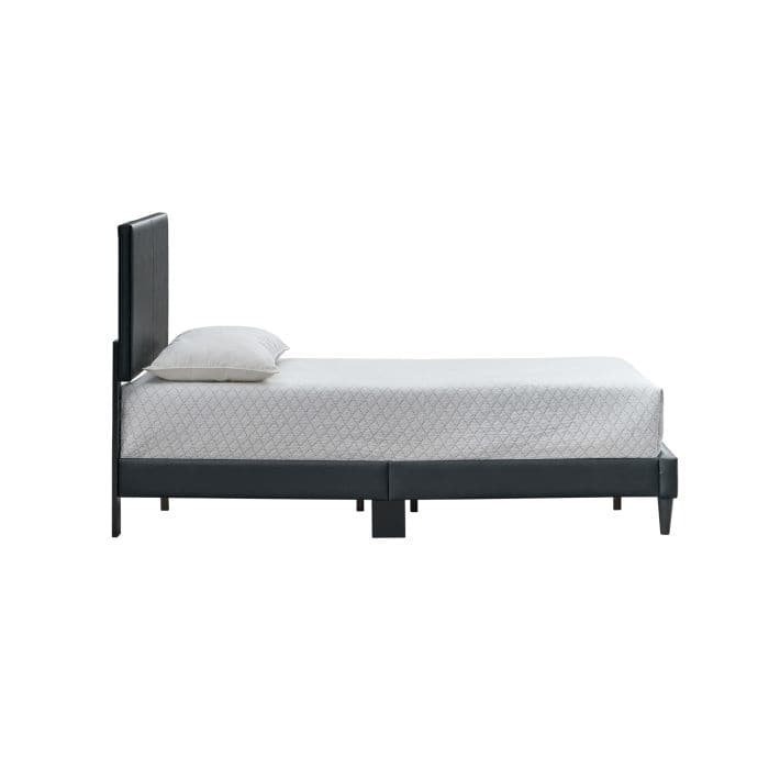 Faux Leather Upholstered Bed Frame Platform Bed w/Adjustable Headboard, Wood Slats Support, No Box Spring Needed, Easy Assembly