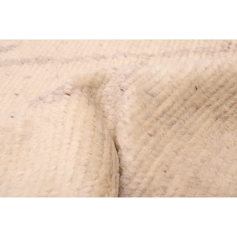 ECARPETGALLERY Hand-knotted Looma Cream Wool Rug - 7'10 x 9'11