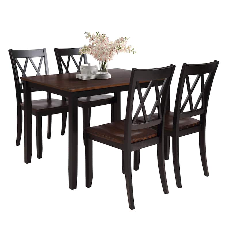 Dining Table Set Kitchen Rectangular Table and 4 Chairs for Kitchen