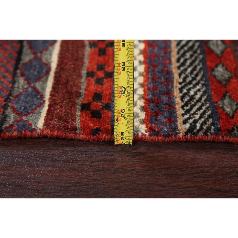 Geometric Tribal Gabbeh Kashkoli Oriental Area Rug Wool Hand-knotted - 2'8" x 4'1"