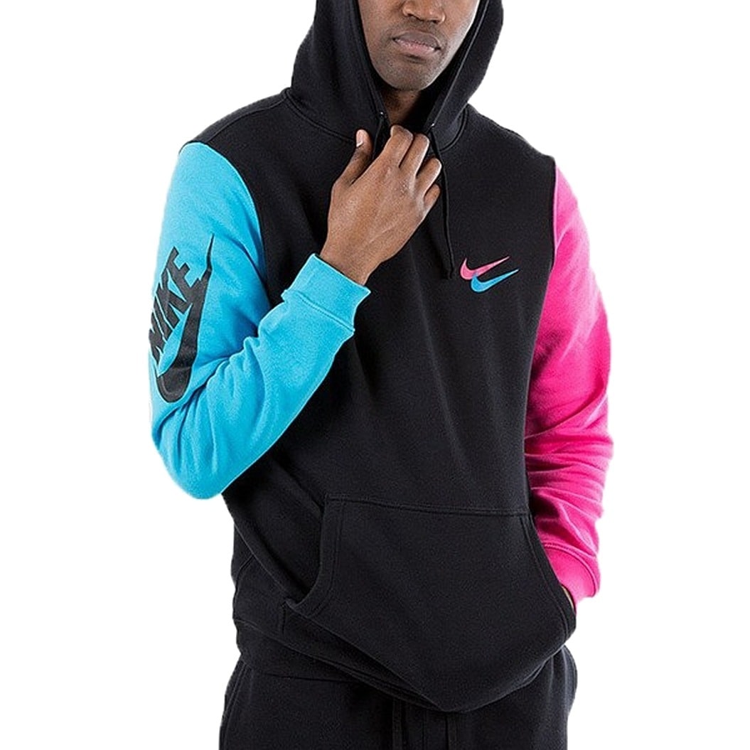 nike black blue and pink hoodie