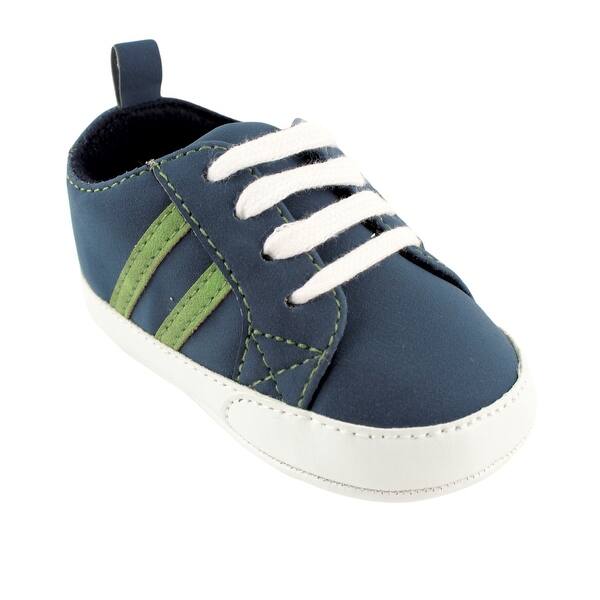 slide 1 of 1, Yoga Sprout Baby Boy Sneakers, Navy Green 0-6 Months - Navy Green
