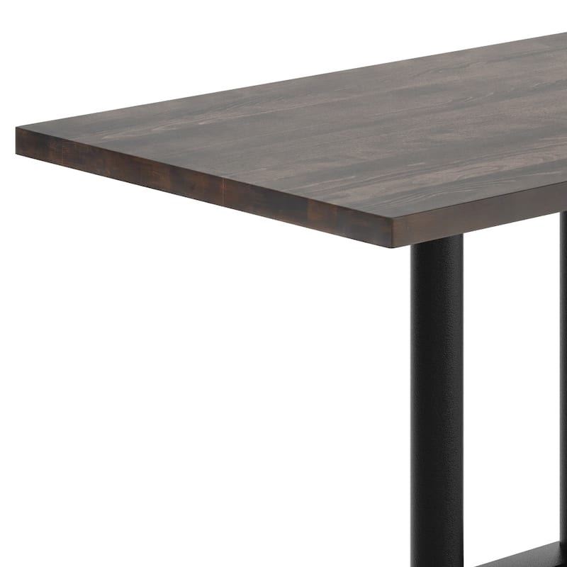 Rectangular Solid Wood Tabletop w/ 27" x 15" Two-Column Dining Height Table Base - 30"W x 48"D x 29.5"H