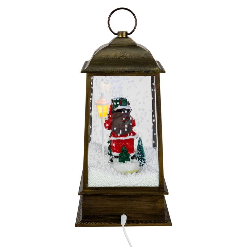 13.5" LED Lighted Snowing Musical Santa Christmas Lantern