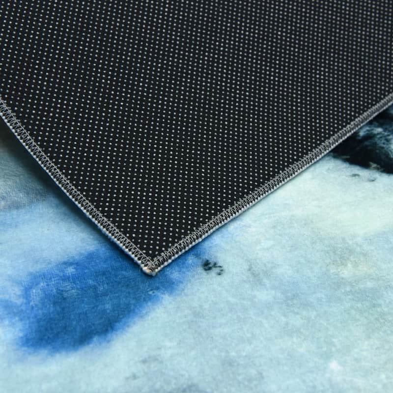 Floating Stars, Hand Washable Abstract Art Area Rug, power-loomed, 100% polyester, 2mm pile, non-slipping back