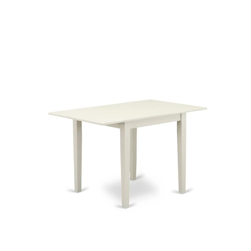 East West Furniture Dinette Set Consists of a Rectangle Dining Table and Upholstered Chairs, Linen White (Pieces Options)