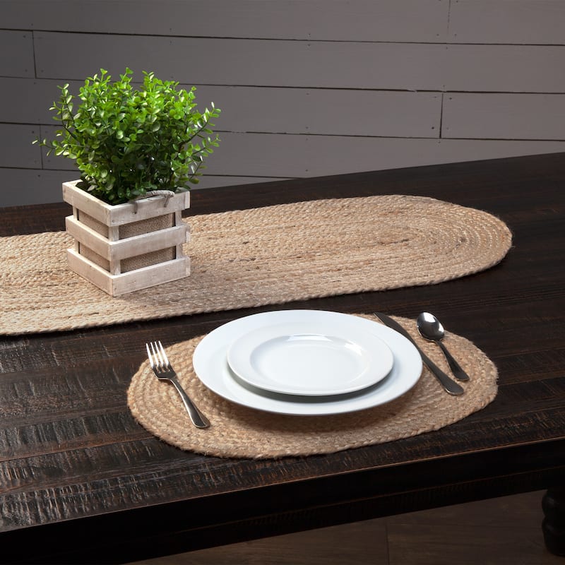 Natural Jute Placemat Set of 6 12x18 - Placemat 12x18