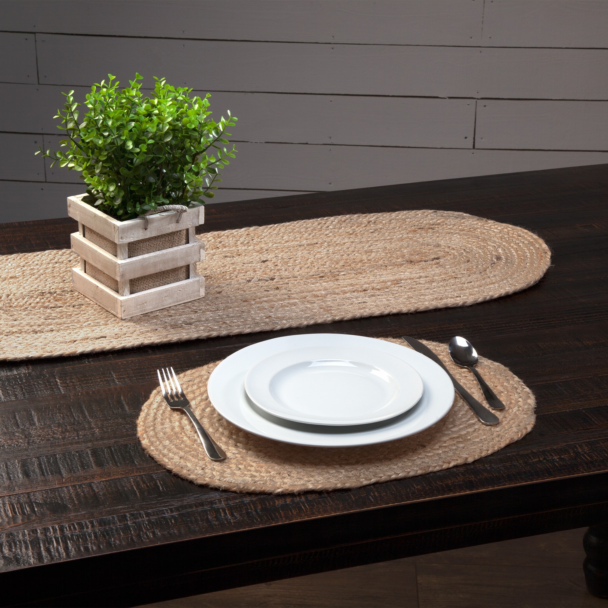 Natural Jute Placemat Set of 6 12x18 - Placemat 12x18