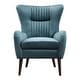 preview thumbnail 1 of 4, Uttermost Dax 29 Inch Wide Wood Frame Accent Chair with Fabric - Teal Velvet Teal Velvet