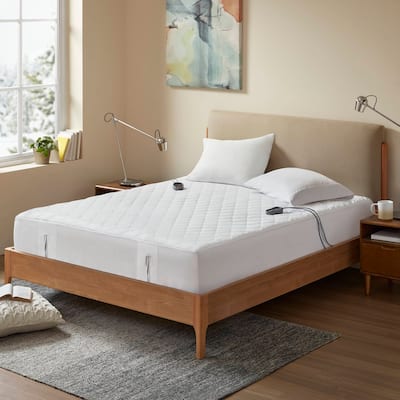 Beautyrest Heated Microfiber Mattress Pad with 3M Scotchgard - White