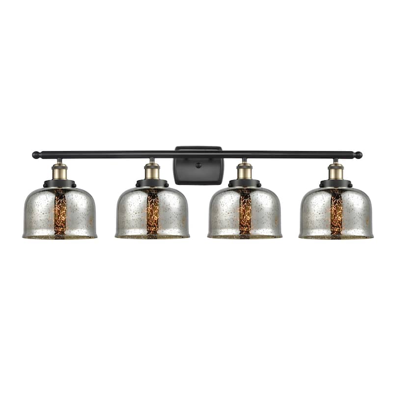 Innovations Lighting 916-4W-11-38 Bell Vanity Bell 4 Light 38" Wide - Black Antique Brass / Silver Plated Mercury