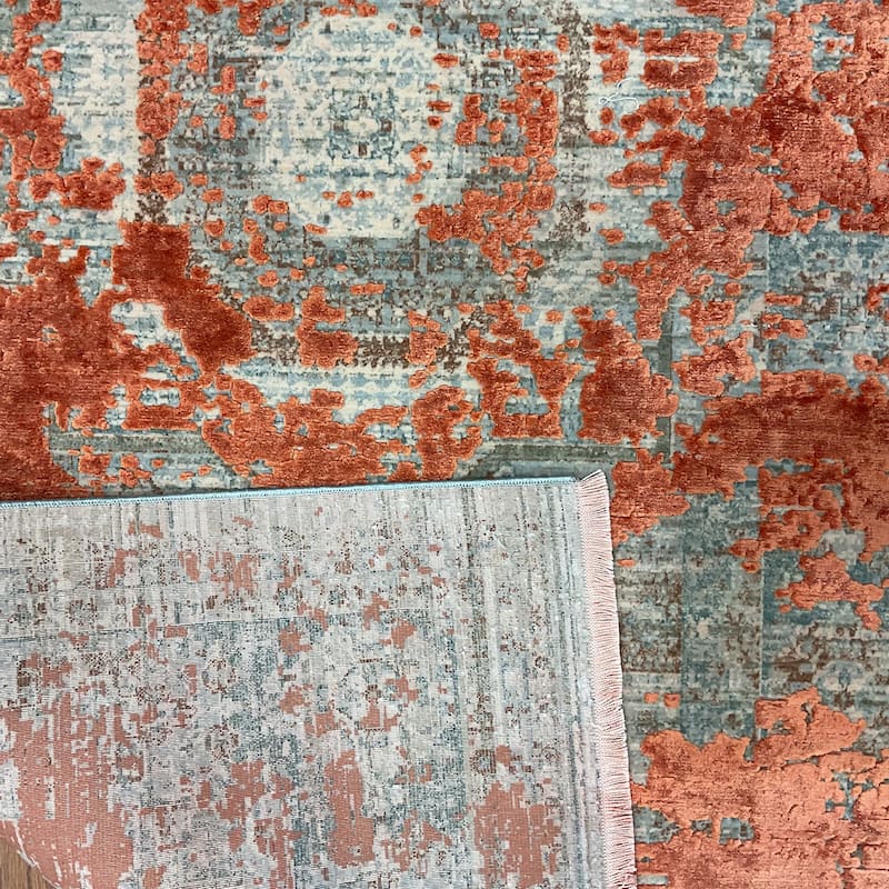 HERAT ORIENTAL Turkish Modern Erased Design Wool & Silk Rug - 2'7" x 4'11"