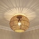 preview thumbnail 2 of 4, Golden Lighting 6933-FM BLK-NR Florence 14" Wide Flush Mount Globe