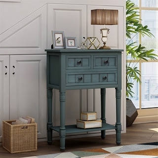 Overstock Narrow Console Table Slim Sofa Table with Three Storage
