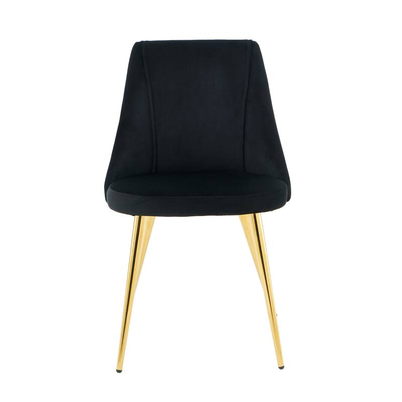 Set of 4 Modern simple velvet dining chair with gold metal legs
