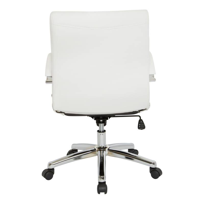 Executive Low Back Faux Leather Chair with Chrome Arms and Base - single