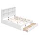 Full Platform Bed Frame Bookcase Bed with 2 Drawers - White - Bed Bath ...