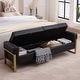 preview thumbnail 52 of 79, 66" Storage Bench King Size End of Bed with Double Lids and Gold Legs