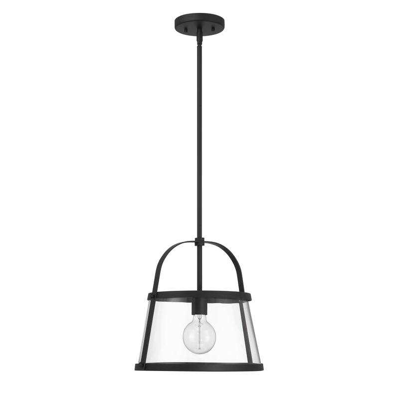 Fallon Metal and Clear Glass Ceiling Light - 13.1"L x 13.1"W x 13.3"H