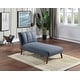 preview thumbnail 6 of 5, Contemporary Style Adjustable Chaise Bed Home Furniture Living Room with Solid Wood Legs Support and Plush Deep Recliner Blue