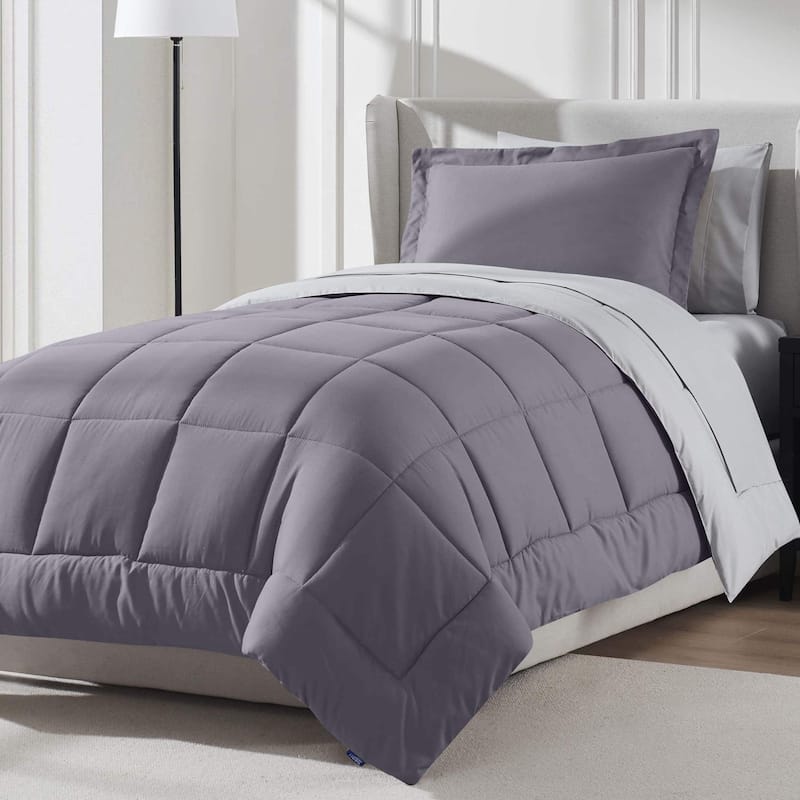Emperyan Reversible Comforter Set Bed in a Bag with Down Alternative Pillow