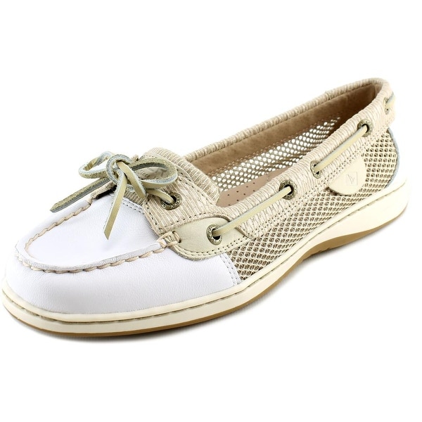 Sperry Top Sider Angelfish Women Moc Toe Leather White Boat Shoe