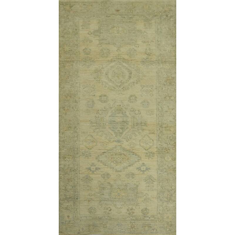 Earth Tone Wool Vegetable Dye Turkish Rug, Geometric Carpet - 5' 11'' X 2' 9''