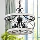 preview thumbnail 2 of 15, Bella Depot 5-Light Rustic Cage Wood Chandelier Dimmable Lighting, Adjustable Farmhouse Pendant Light - 15.7inch