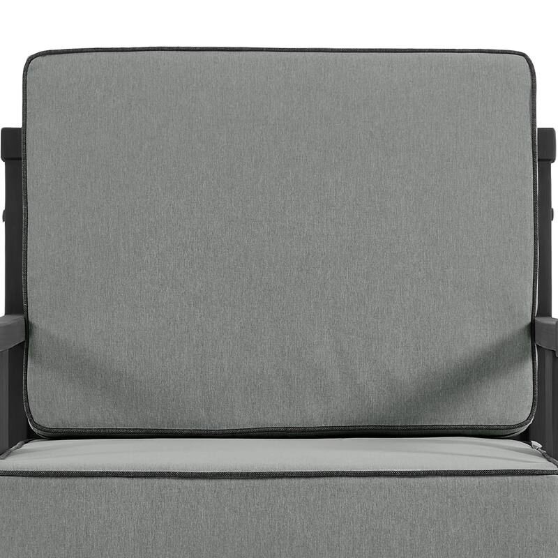 Black Wood Patio Accent Chairs with Water-Resistant Cushions