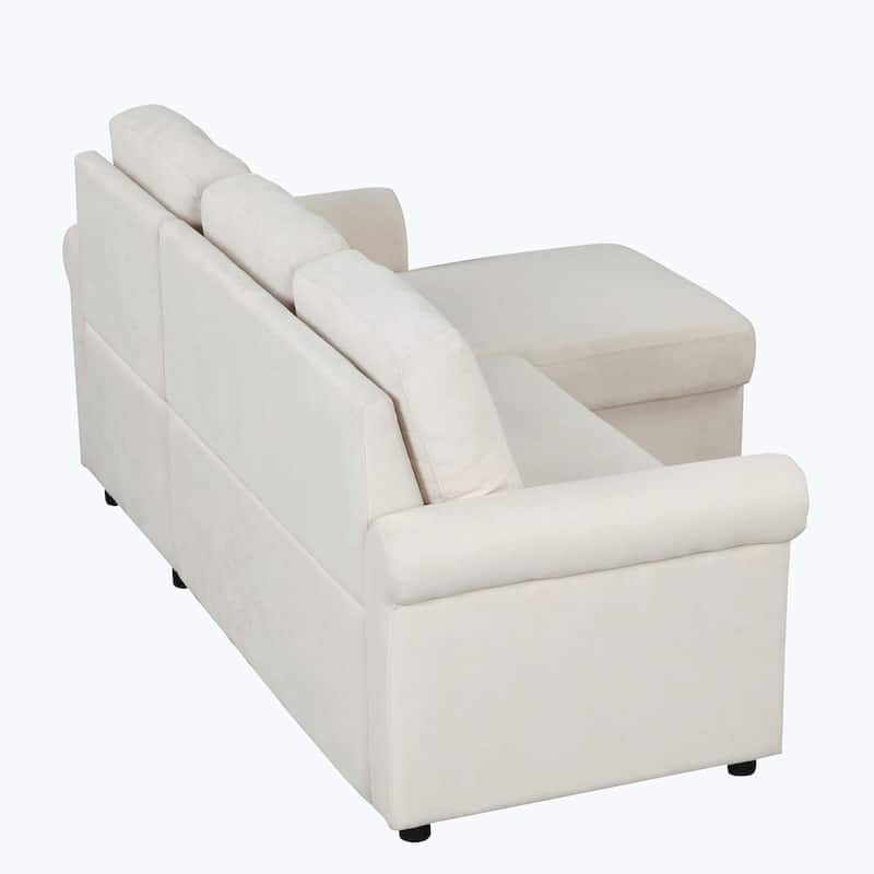 Classic and Cozy L-shape Pull-out Sleeper Sectional Sofa