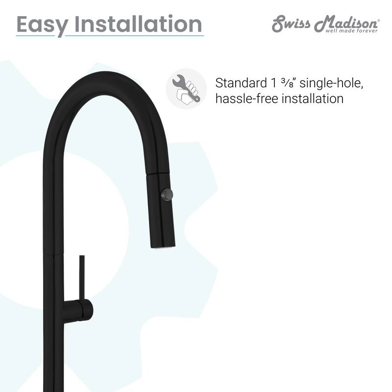 Swiss Madison SM-KF73 Chalet 1.5 GPM Single Hole Pull Down Kitchen