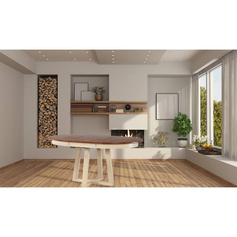 Round Cross Base Dining Table