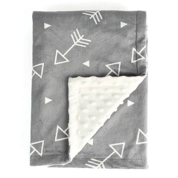 slide 2 of 4, Gray Baby Blanket Super Soft Minky