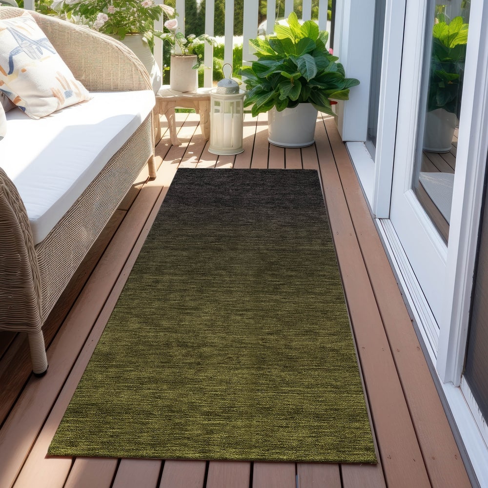 Machine Washable Indoor/ Outdoor Chantille Ombre Solid Rug