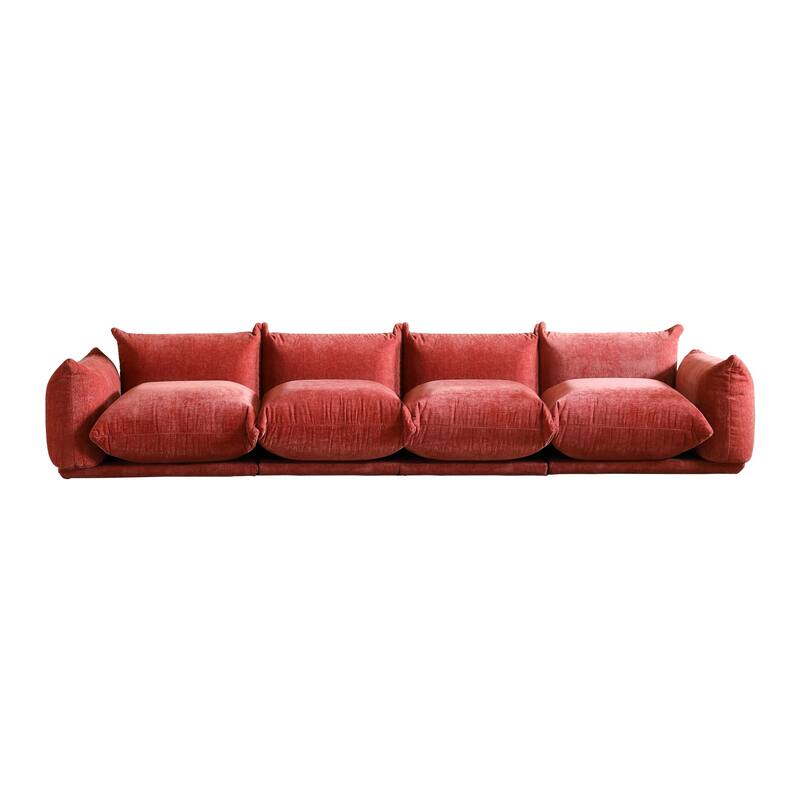 4-Seats Modular Sectional Sofa Chenille Fabric Sofa