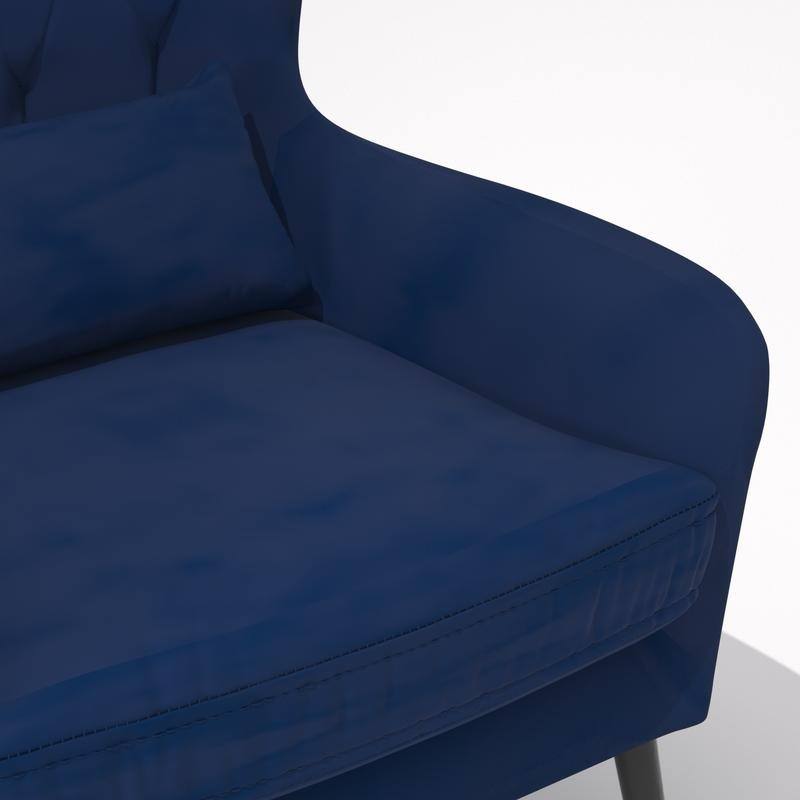 Velvet Tuft Thick Cushion Accent Chair (Set of 2)