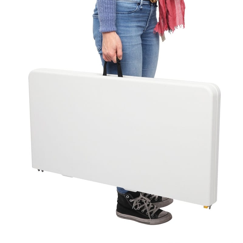 Outdoor 34 in.D x 29 in.H Portable Plastic Camping Table,White