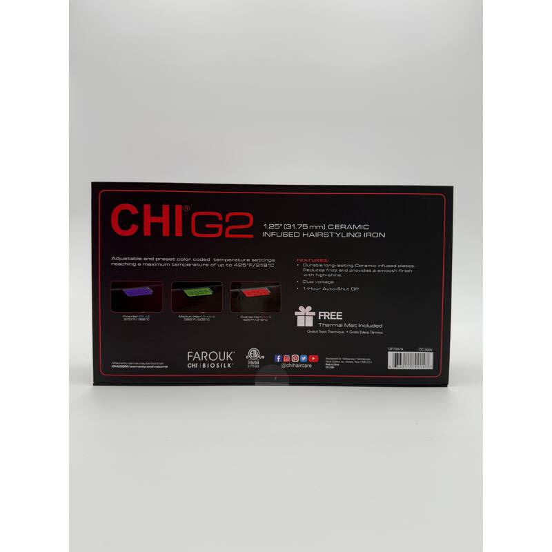 CHI G2 Professional Hair Straightener Titanium Infused Ceramic Plates Flat Iron 1 1/4 Inch