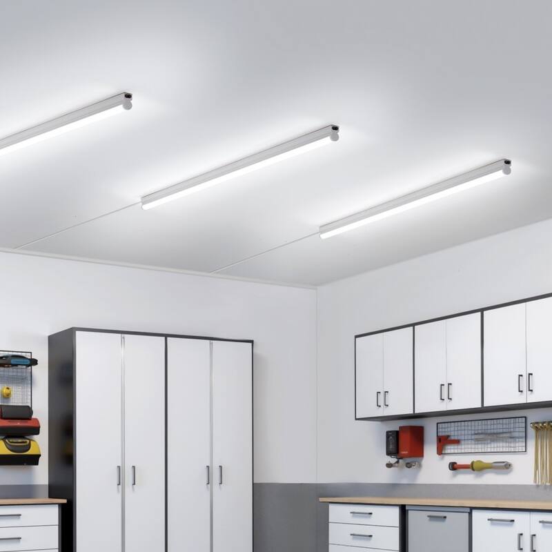 White PC 4ft LED Shop Light 2200LM Linkable with Flexible Mount - 46.4 x 0.8 x 1.3 inches