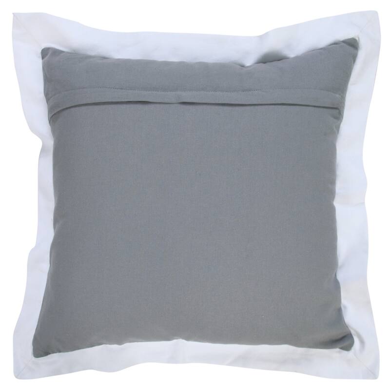 HomeRoots 20" X 20" Gray And White 100% Cotton Geometric Zippered Pillow