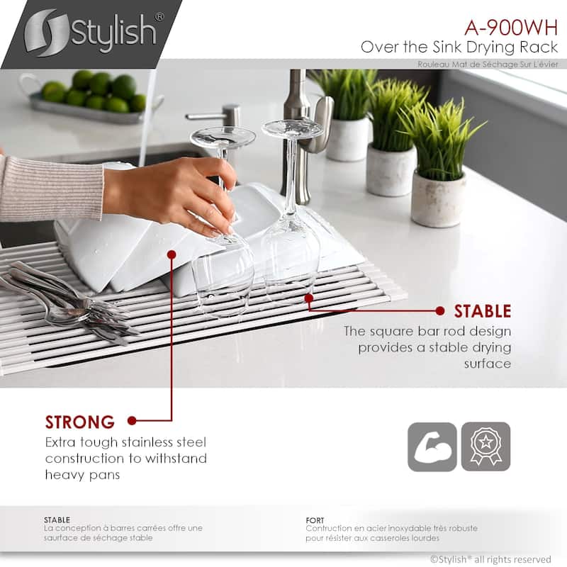 STYLISH Multipurpose Over Sink Roll-Up Dish Drying Rack