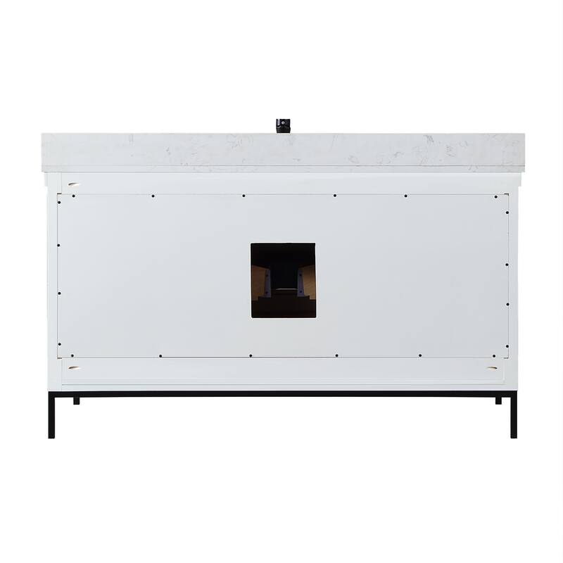Altair Kesia Bathroom Vanity with Composite Stone Countertop with Mirror