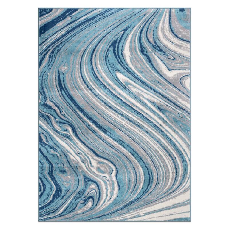 World Rug Gallery Contemporary Abstract Swirl Area Rug